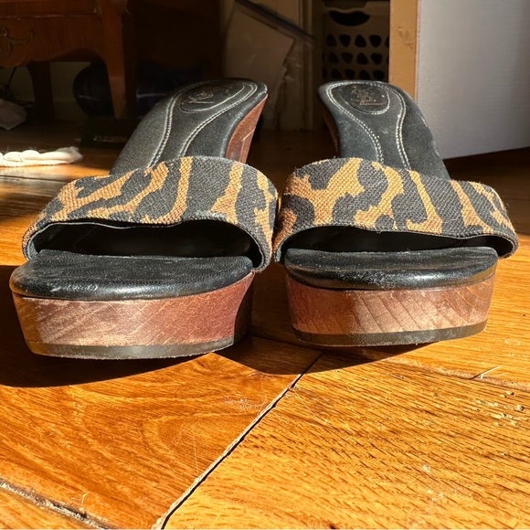 Yves Saint Laurent heels, gorgeous wood, leopard print, GUC - Picture 4 of 5